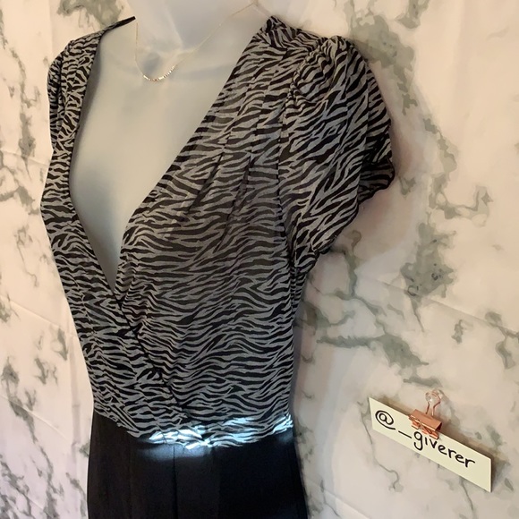 NWOT Medium Zebra Top Contrast Dress - Picture 4 of 13